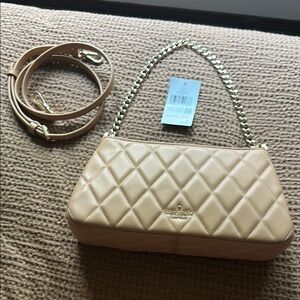 Kate Spade convertible crossbody smooth quilted tiramisu carey bag NWT
